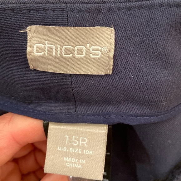 So Slimming Straight-Leg Trousers, navy, Chicos size 1.5=size 10 - Picture 6 of 11